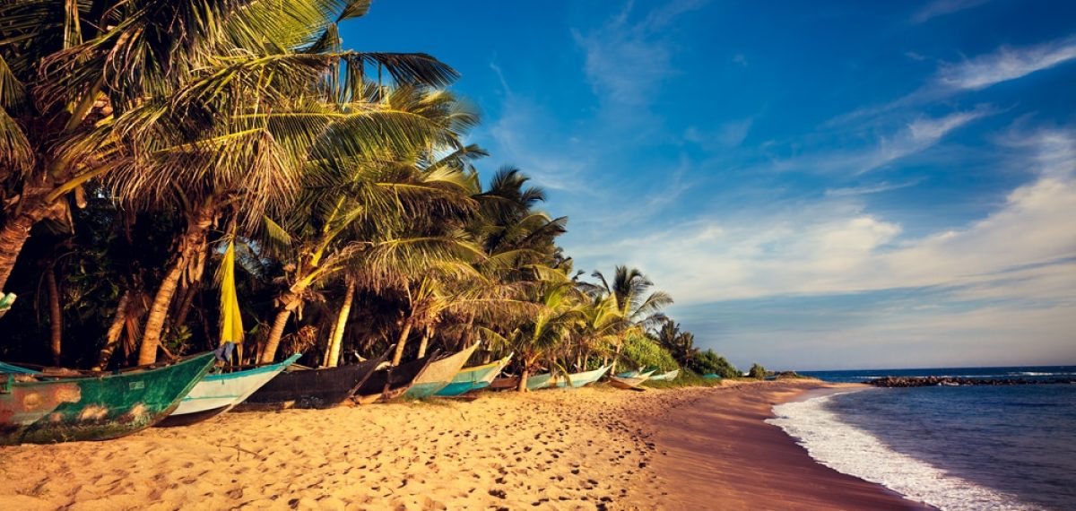 Boats on a Tropical Beach, Mirissa, South Sri Lanka